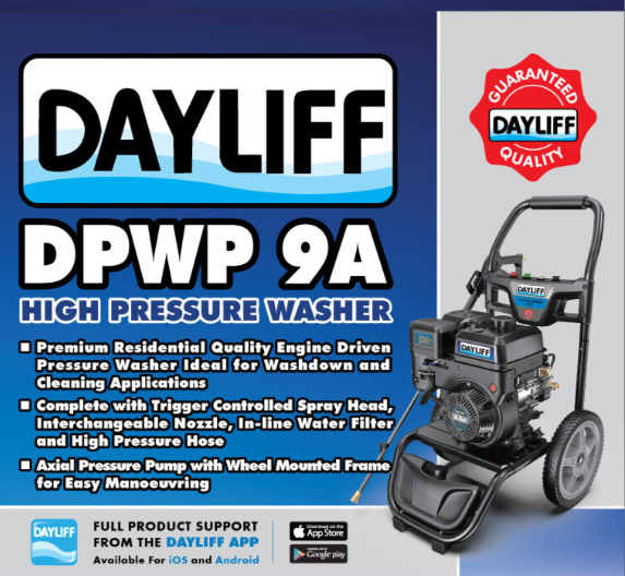 DAYLIFF DPWP9A 6.5HP PRESSURE WASHER