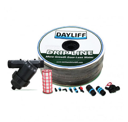 16MM (D) 0.30MM (T) DOUBLE EMITTER 4LPH DRIP LINE 15CM EMITTER SPACING 1000M ROLL